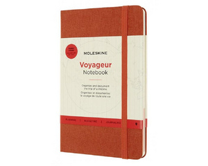 Блокнот Moleskine Voyageur Medium A5 104 листа без линовки оранжевый на сшивке (115x180 мм)